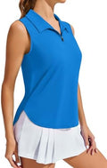 PINSPARK Golf Shirts for Women Sleeveless 1/4 Zip Tennis Polo by Pinspark