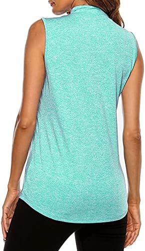 Tanst Sky Women's Sleeveless Golf Polo Shirts Quarter Zip Workout Tank Top - Image 2