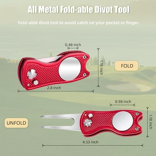 Mile High Life Golf Divot Repair Tool, All Metal Foldable Divot Tool - Image 4