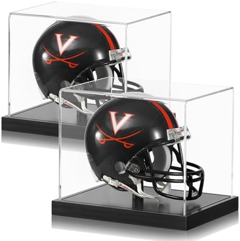 JupDec Mini Helmet Display Case, Acrylic Clear 1/2 Football Baseball Helmet by JupDec