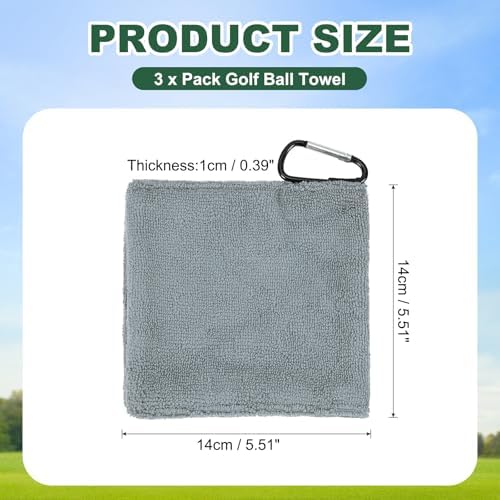 3Pcs Golf Ball Towel 5.5"x5.5" - Image 2