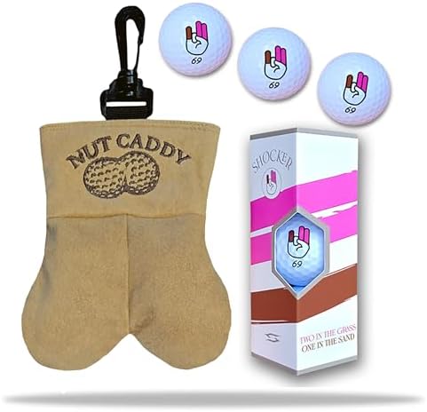 Nut Caddy Golf Ball Holder for Men Includes Shocker 69 by ScaleWearDesign