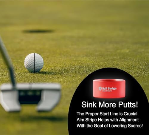 Aim Stripe, Golf Ball Alignment Tool, Full Metal, Training Aid - Image 3