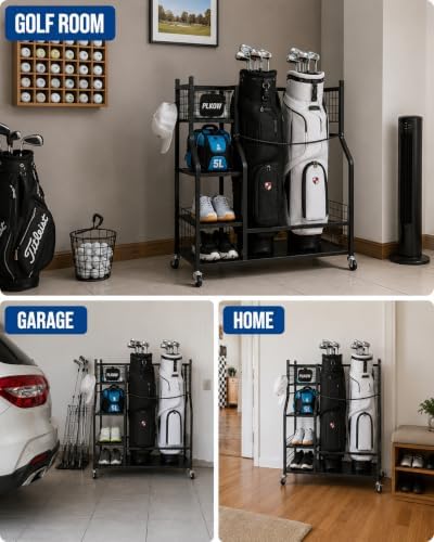PLKOW Golf Bag Storage Rack for Garage, Golf Equipment Organizer - Image 5