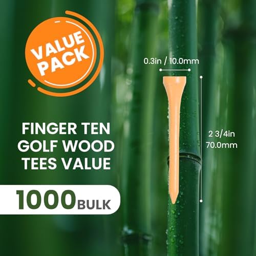FINGER TEN Golf Tees Wood Bulk - Image 2