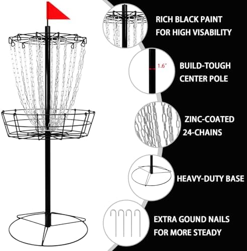 TARUMG 24-Chains Disc Golf Basket - Image 2
