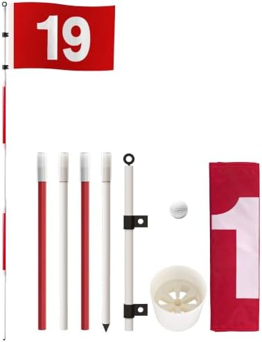 Golf Flagstick 6ft, Portable Putting Green Flag Pole by QPPKII