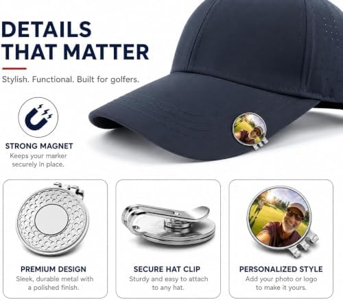 Custom Golf Ball Marker Hat Clip, Personalized Photo Logo Text - Image 3