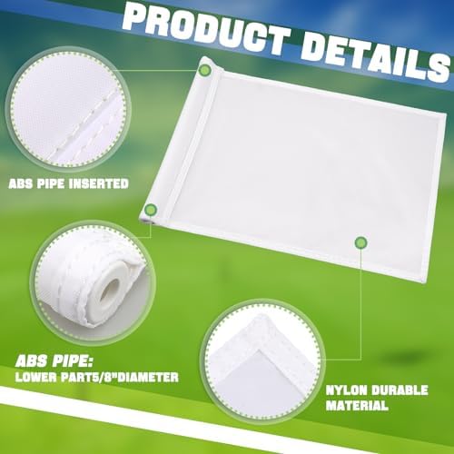 Nuenen Golf Flags 20" L x 13" H White Golf Pin Flag 420d Nylon - Image 6