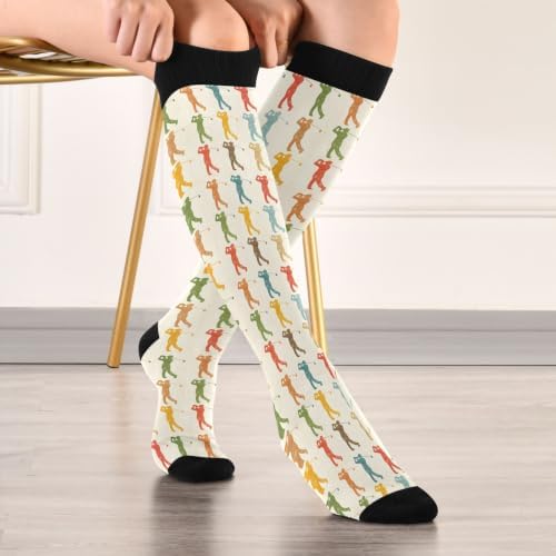 White Baseballs Stitching Compression Sock - Image 3