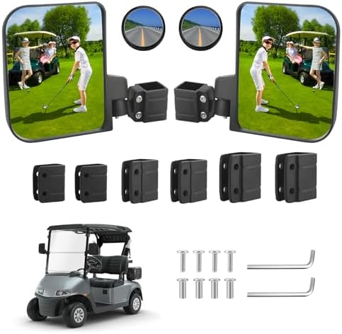 Golf Cart Side View Mirrors for EZGO Club Car Yamaha by Omgro
