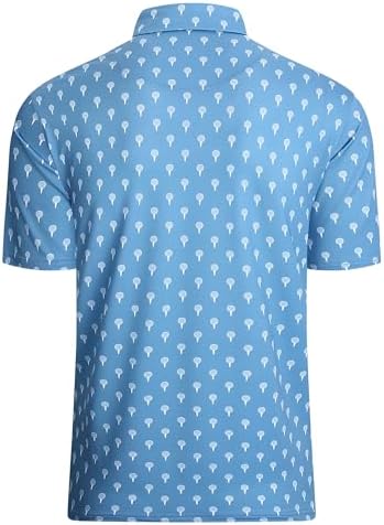 Alex Vando Mens Golf Shirt Moisture Wicking Print Performance Polo Shirt - Image 3