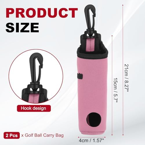 uxcell Golf Ball Carry Bag, Waist-Mounted Storage Bag Neoprene Golf Tee Holder - Image 2
