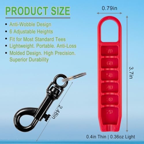 Golf Tee Height Tool, 6 Adjustable Settings, Fits Most Standard Tees - Image 3