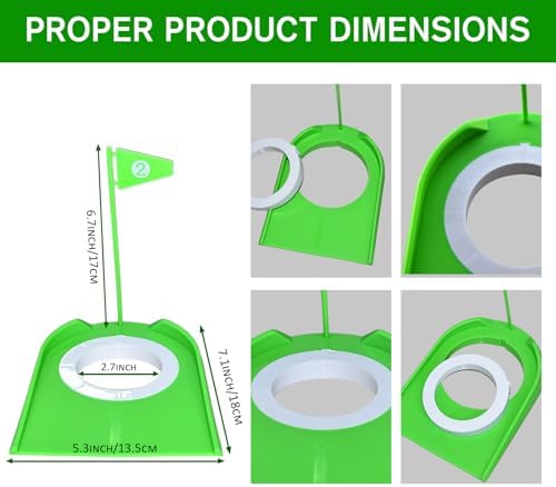 9 Pack Golf Putting Cups with Flags, Plastic Golf Training Aids with Golf Ball - Image 4