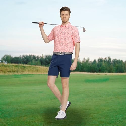 M MAELREG Mens Golf Shirt Short Sleeve Dry Fit Print Moisture Wicking - Image 2