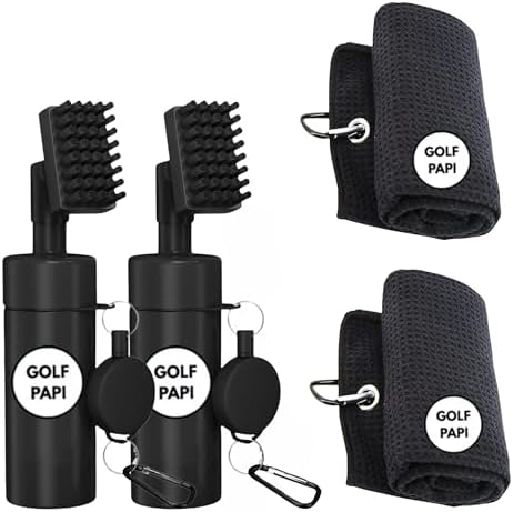 Golf Club Cleaner Brush Kit – Golf Club Cleaning Accessories Include Spray by GolfPapi