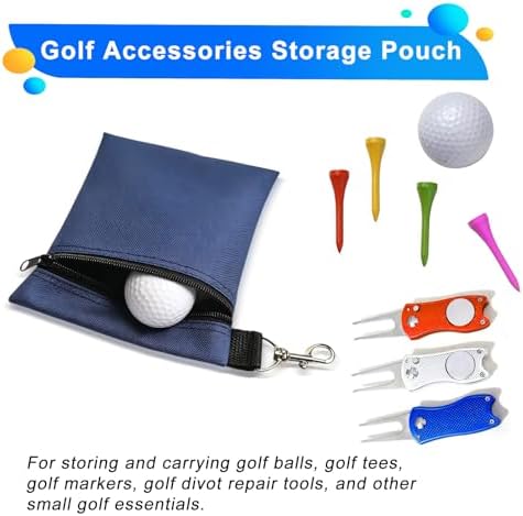 Golf Ball Pouch with Metal Clip, Zippered Golf Tee and Ball Pouch - Image 5