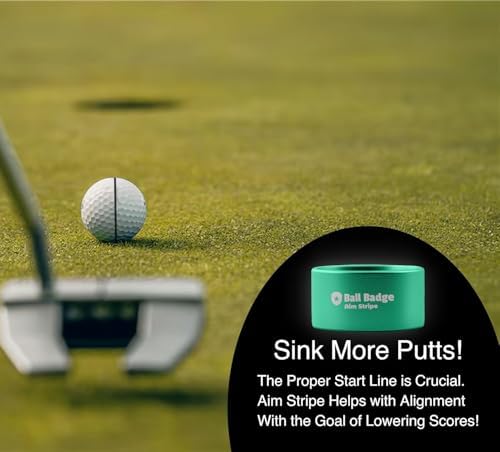Aim Stripe, Golf Ball Alignment Tool, Full Metal, Training Aid - Image 3
