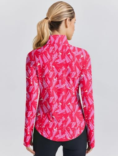 PINSPARK Womens Golf Shirt Long Sleeve Polo Shirts 1/4 Zip Tennis Hiking Tops - Image 2