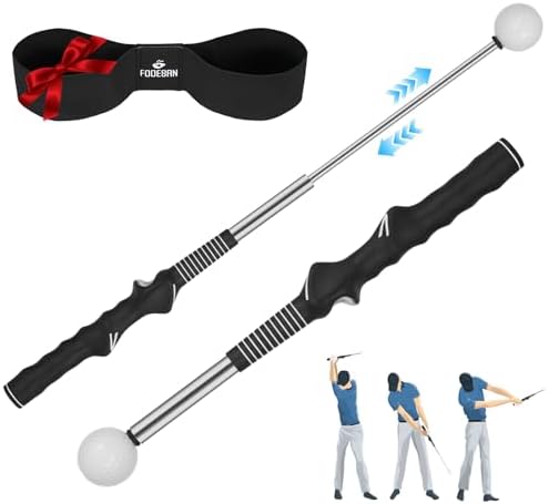 5-in-1 Retractable Golf Swing Trainer, Training Aid by FODESAN