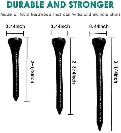 THIODOON Golf Tees Professional Natural Wood Golf Tees Pack of 100, Golfing - Image 3