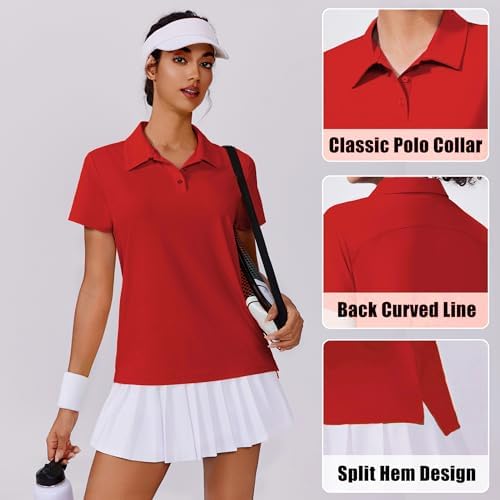 PINSPARK Women's Golf Shirt UPF 50+ Polo Shirts Short Sleeve Tennis Tops - Image 5