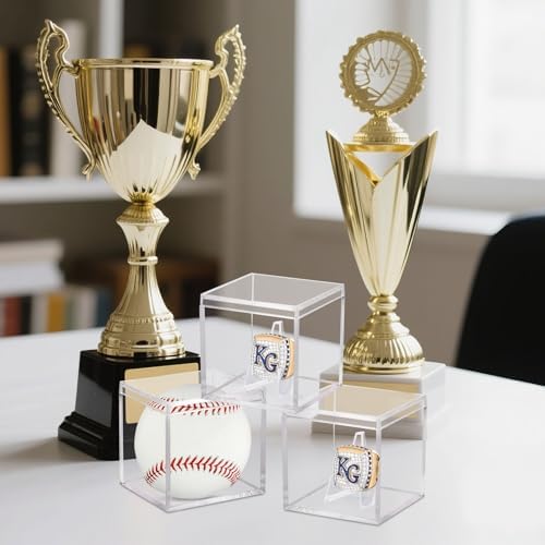 Championship Ring Display Case 6pcs Clear Acrylic Plastic Baseball Display Case - Image 2