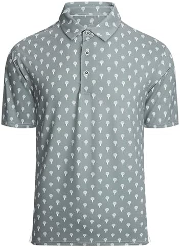 Alex Vando Mens Golf Shirt Moisture Wicking Print Performance Polo Shirt by AlexVando
