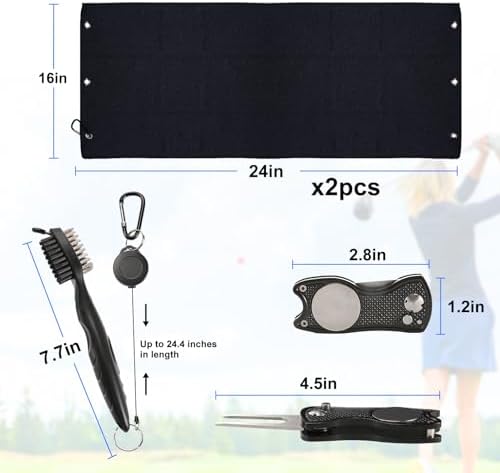 Aulock Golf Towel and Brush Set, Microfiber Towels - Image 6