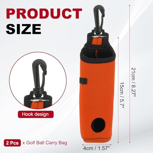 uxcell Golf Ball Carry Bag, Waist-Mounted Storage Bag Neoprene Golf Tee Holder - Image 2