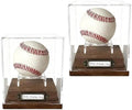 Baseball Case Display for Balls Walnut Wood Base Acrylic by DDFE