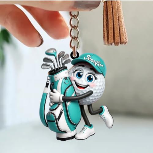Hugging Golf Bag Funny Golf Ball Keychain - Image 4