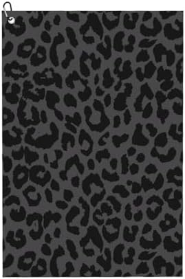 Black Leopard Cheetah Golf Towels – Premium Microfiber Waffle Pattern Towel by Unknown