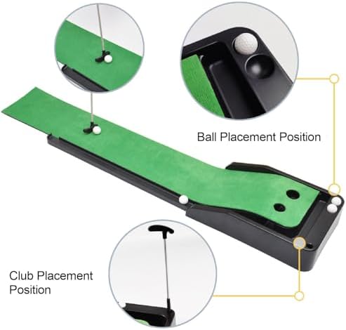 Club Putting Practice Set, Desktop Club Putter Trainer Automatic Return Tracks - Image 7
