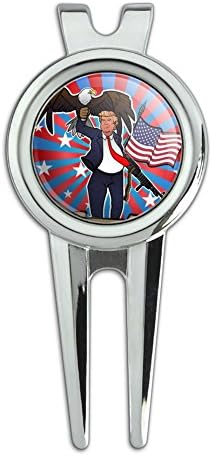 Patriotic Donald Trump with Eagle American Flag Gun Golf Divot Repair Tool by GraphicsandMore