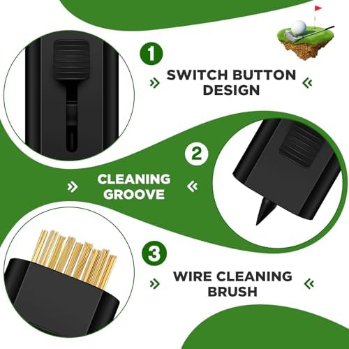 Bokon 10 Pcs Retractable Golf Club Brush Cleaner Brush Groove - Image 4