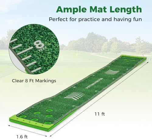 Goplus Putting Green Mat, Portable Golf Game Set - Image 5