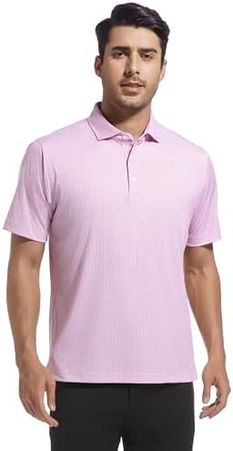 Alex Vando Mens Golf Shirt Moisture Wicking Classic Print Golf Shirts - Image 2