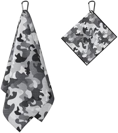 Grey Black Camo Golf Towel 2 Packs - Image 2