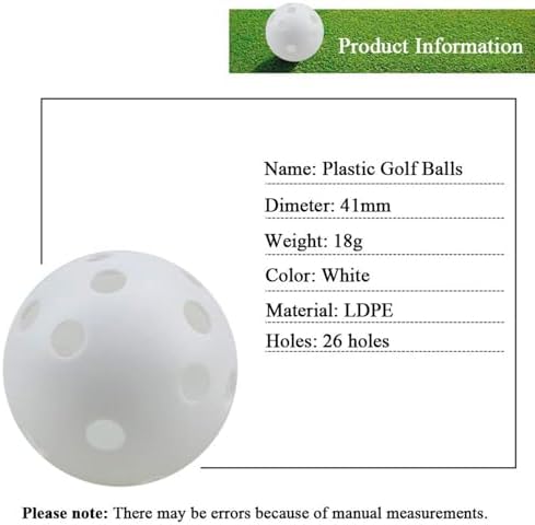 Practice Golf Balls, 25 Pack Plastic Airflow Hollow Golf Balls - Image 2