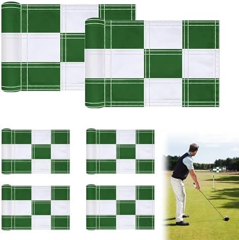 6 Pcs Checkered Golf Flags 8x6 Inch – 420D Nylon Portable by MOSIOBERDAVIAN