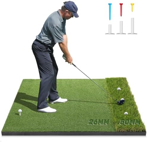 Premium Dual-Turf Golf Mat: 5x4ft, 21mm to 50mm Thickened Base by WelcometoYwitio