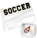 Hillban 2 Pcs Soccer Gifts Girls Accessories Soccer Makeup Cosmetic Bag by Hillban