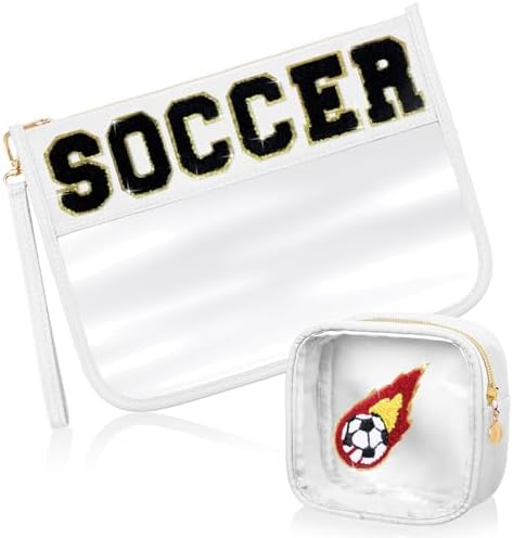 Hillban 2 Pcs Soccer Gifts Girls Accessories Soccer Makeup Cosmetic Bag by Hillban