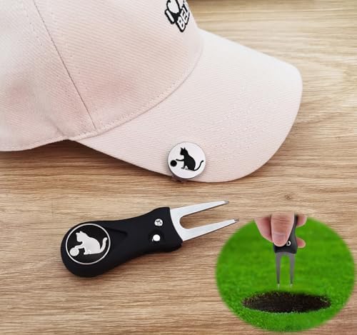 Adhere Golf Ball Markers Personlized Double Side Cute cat Logo Enamel - Image 4