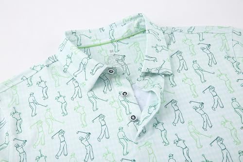 Alex Vando Mens Golf Shirt Moisture Wicking Print Performance Polo Shirt - Image 3