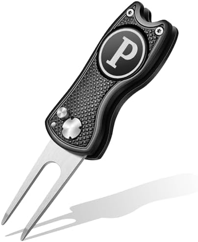 Golf Divot Repair Tool with Letter Ball Marker Custom Monogrammed Initial Green by Sonwyoung