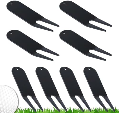 4 Pcs Bending Golf Divot Repair Tool Bent Golf Turf Repair Fork Metal Golf Fork by Unknown