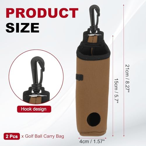 uxcell Golf Ball Carry Bag, Waist-Mounted Storage Bag Neoprene Golf Tee Holder - Image 2